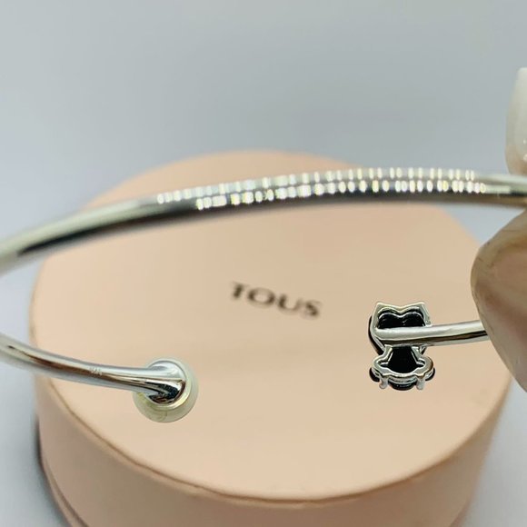 Tous Silver Erma Bracelet with Onyx, Pearl and Spinel Women Bracelet Jewelry - Picture 3 of 9